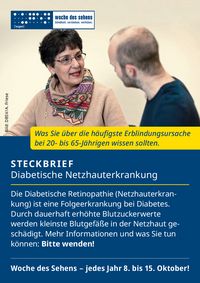 Titelseite des Flyers "Diabetische Netzhauterkrankung" im Kleinformat