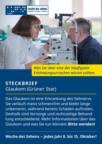 Titelseite des Flyers "Glaukom" im Kleinformat