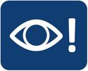 Icon eines Auges mit Ausrufezeichen